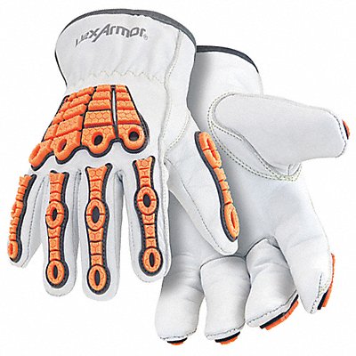 HEXARMOR 4060XXXL12 Leather Gloves Orange White 3XL PR