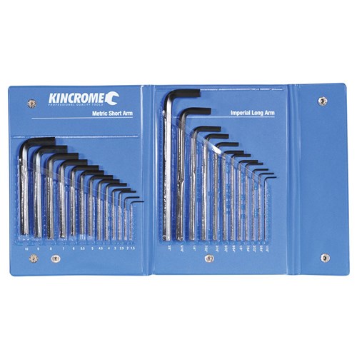 Kincrome HKW25C Hex Key Wrench Set 25 Piece Imperial & Metric