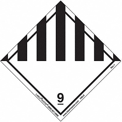 LABELMASTER HML9 DOT Container Placard Label 4 W PK500