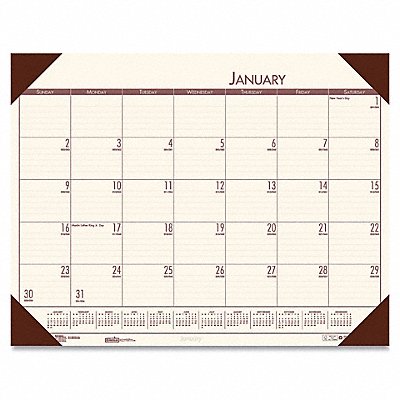 HOUSE OF DOOLITTLE HOD12441 Monthly Desk Pad Calendar 22x17 In Cream