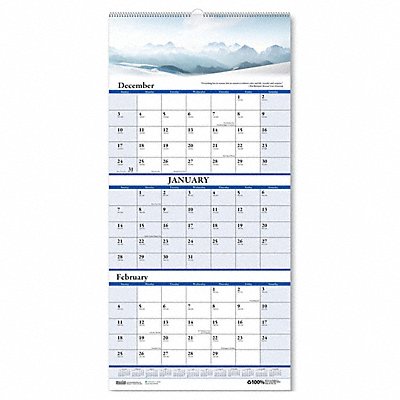 HOUSE OF DOOLITTLE HOD3638 Wall Calendar 12-1/4x26-1/2 In