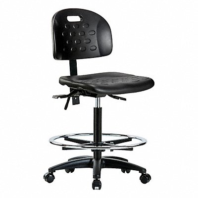 GRAINGER BRHPHBCHRGT0A0CFRCBLK Poly Chair High FR Castors Black