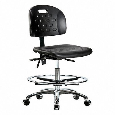 GRAINGER BRHPMBCHCRT0A0CFCCBLK Poly Chair Chrome Med FR Cast Black