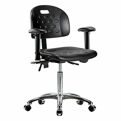 GRAINGER BRHPMBCHCRT0A1NFCCBLK Poly Chair Chrome Med AA Cast Black
