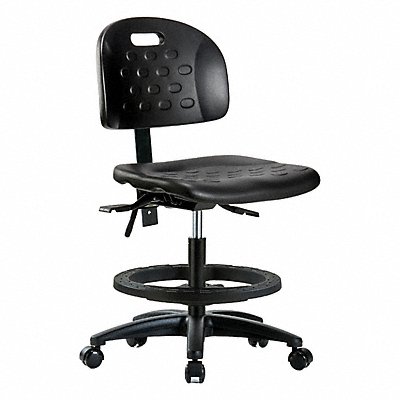 GRAINGER BRHPMBCHRGT0A0BFRCBLK Poly Chair Med FR Castors Black Poly
