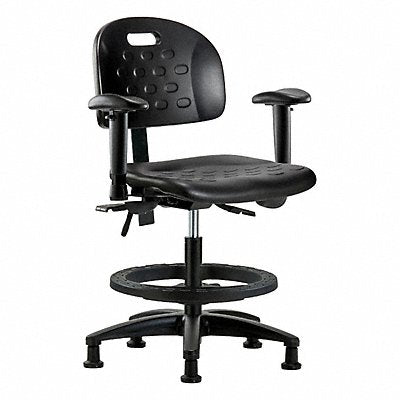 GRAINGER BRHPMBCHRGT0A1NFRGBLK Poly Chair Med Arms Glides Black