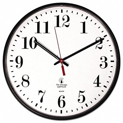 GRAINGER 67300002 Clock Slimline Black