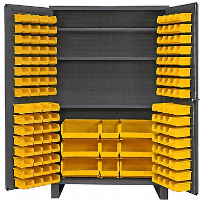 DURHAM MFG JC1373S95 K4915 Bin Cabinet 78 x48 x24 Grey 137YellowBns