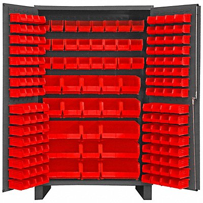 DURHAM MFG JC1711795 K4893 Bin Cabinet 78 x48 x24 Grey 171RedBns