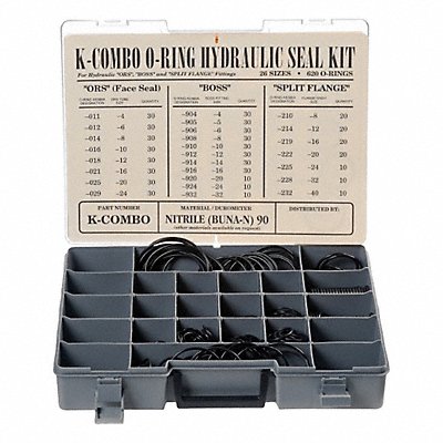 GRAINGER KCOMBON70 O-Ring Set Material Buna-N Number of Pieces 620 Durometer 70A Color Black