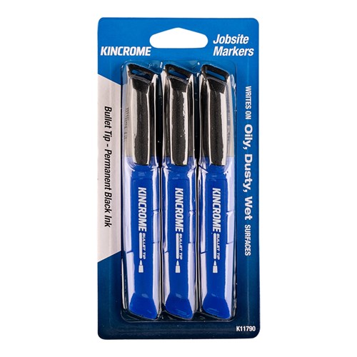 Kincrome K11790 Permanent Marker Bullet Tip 3 Pack Black