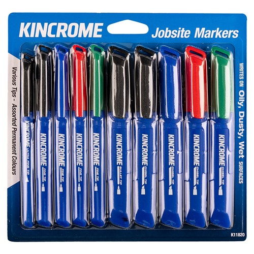 Kincrome K11820 Permanent Marker Starter Pack 10 Piece Assorted Colours