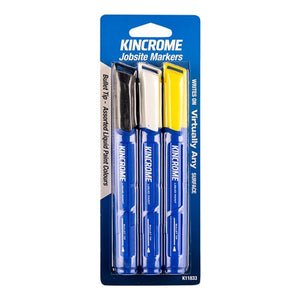 Kincrome K11833 Paint Marker Bullet Tip 3 Piece Assorted Colours