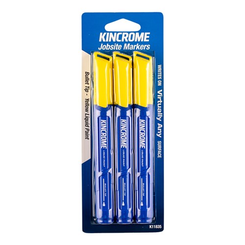 Kincrome K11835 Paint Marker Bullet Tip 3 Piece Yellow