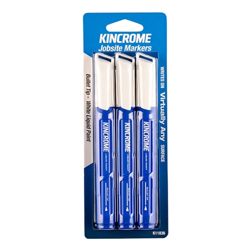 Kincrome K11836 Paint Marker Bullet Tip 3 Piece White