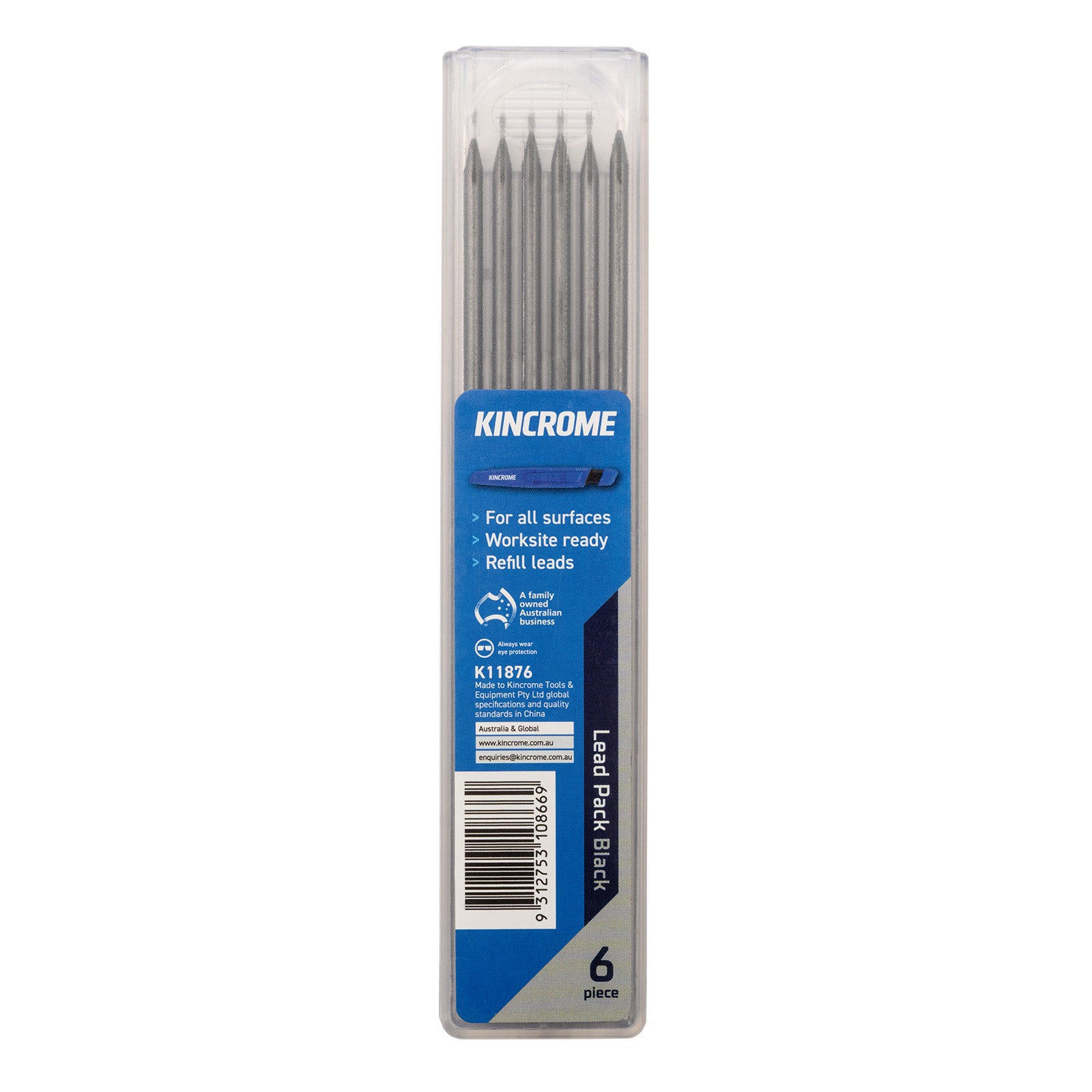Kincrome K11876 Black Lead Refill Pack 6 Piece