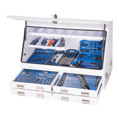 Kincrome K1259W Upright Truck Box Tool Kit 232 Piece 4 Drawer 47" White