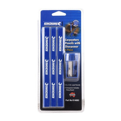 Kincrome K14083 Carpenters Pencils Pack of 7 Includes Sharpener
