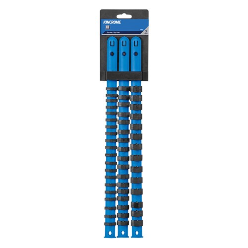 Kincrome K2072 Socket Clip Rail Set 3 Piece 1/4, 3/8 & 1/2" Drive