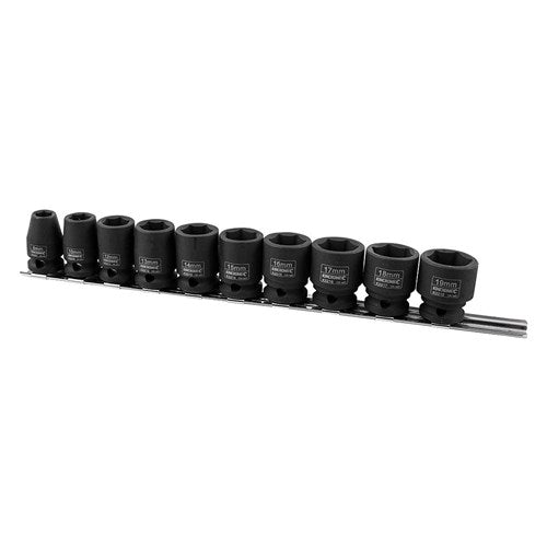 Kincrome K2091 Impact Socket Rail 10 Piece 3/8" Drive - Metric