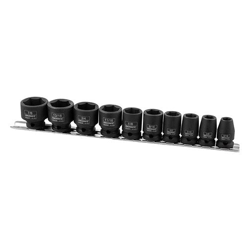 Kincrome K2092 Impact Socket Rail 10 Piece 3/8" Drive - Imperial