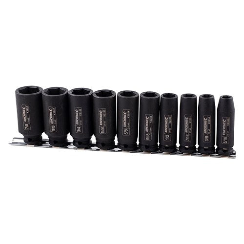 Kincrome K2094 Deep Impact Socket Rail 10 Piece 3/8" Drive - Imperial