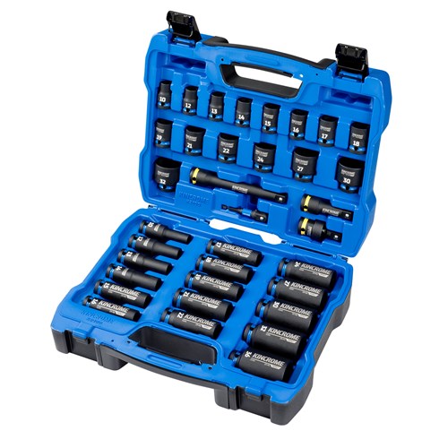 Kincrome K2100 Impact 1/2" Drive Standard/Deep Socket Set Metric 35 Piece