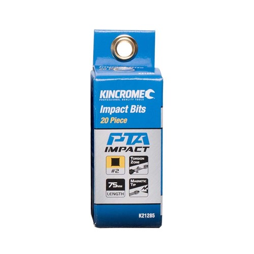 Kincrome K21285 Square #2 Impact Bit 75mm 20 Piece