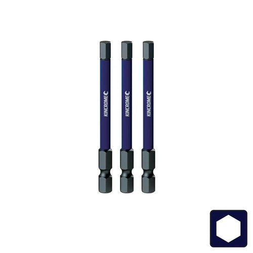 Kincrome K21334 Hex 4mm Impact Bit 75mm 3 Piece