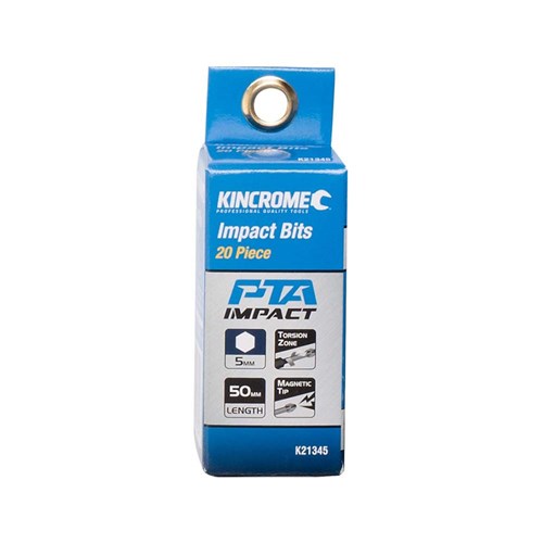 Kincrome K21345 Hex 5mm Impact Bit 50mm 20 Piece