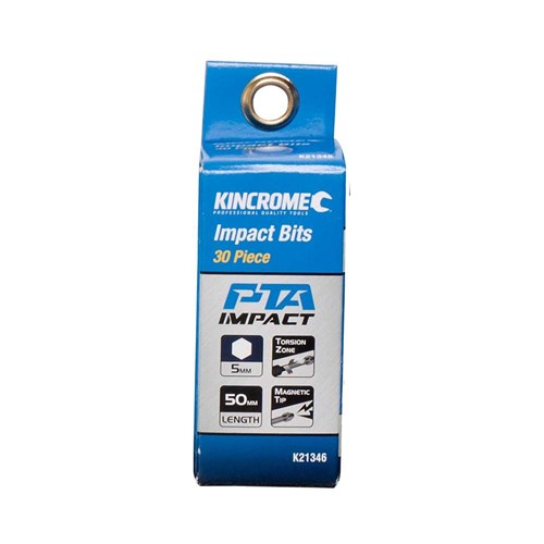 Kincrome K21346 Hex 5mm Impact Bit 50mm 30 Piece