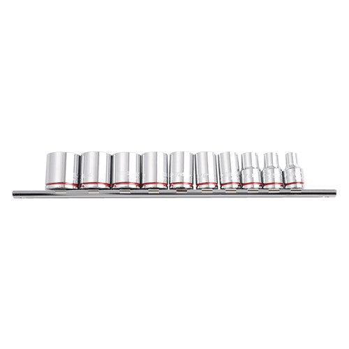 Kincrome K2173 Socket Rail 10 Piece 3/8" Drive Imperial (Mirror Polish) - Imperial