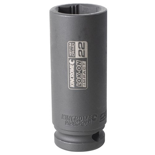 Kincrome K27134 LOK-ON Deep Impact Socket 22mm 1/2" Drive