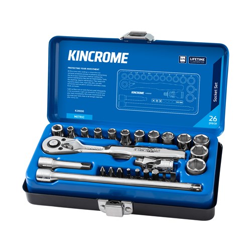 Kincrome K28000 Socket Set 26 Piece 1/4" Drive - Metric