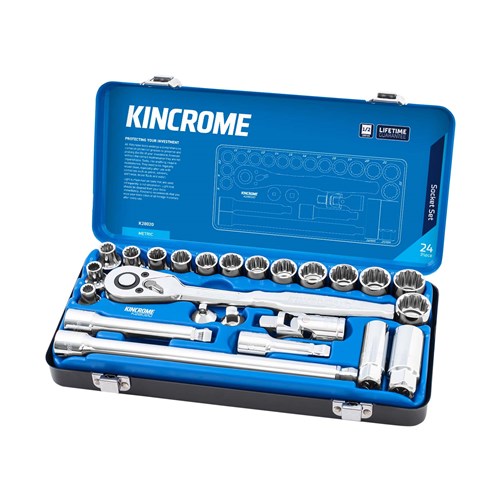 Kincrome K28020 Socket Set 24 Piece 1/2" Drive - Metric