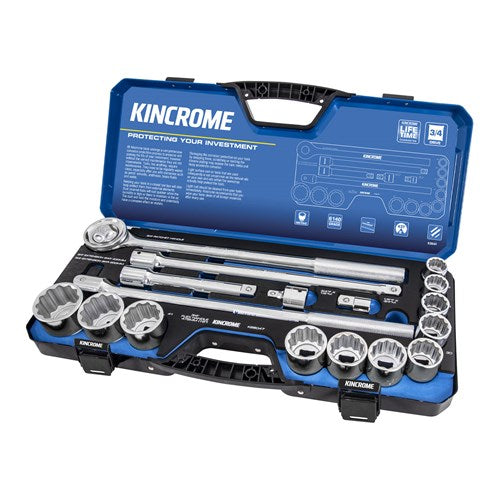 Kincrome K28047 Socket Set 17 Piece 3/4" Drive - Metric