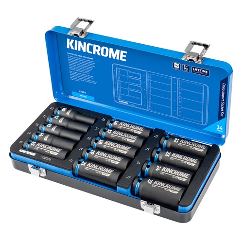 Kincrome K28206 Deep Impact Socket Set 14 Piece 1/2" Drive - Metric