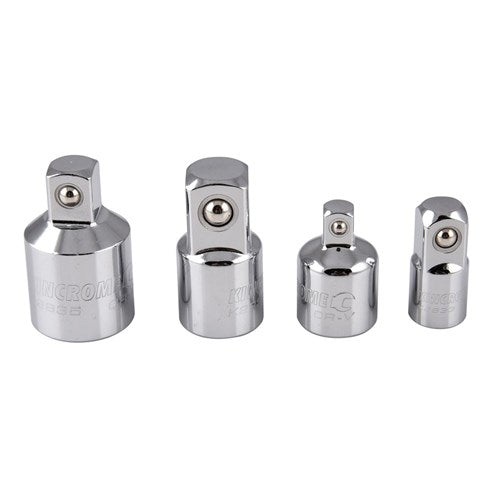 Kincrome K2937 Socket Adaptor Set 4 Piece 1/4, 3/8 & 1/2" Drive (Mirror Polish)