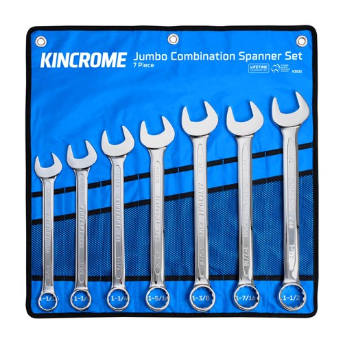 Kincrome K3021 Jumbo Combination Spanner Set 7 Piece - Imperial