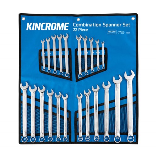 Kincrome K3029 Combination Spanner Set 22 Piece - Metric/Imperial