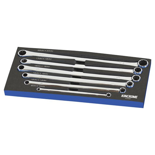 Kincrome K3065 Double Ring Spanner Set 0 Degree Offset 6 Piece