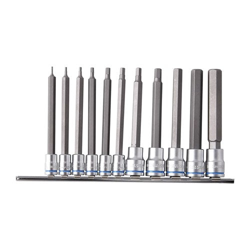 Kincrome K5223 Hex Socket Set Long Series 11 Piece 1/4 & 3/8 Drive - Metric