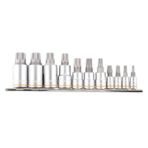 Kincrome K5228 Spline Bit Rail 11 Piece 1/4, 3/8 & 1/2" Drive