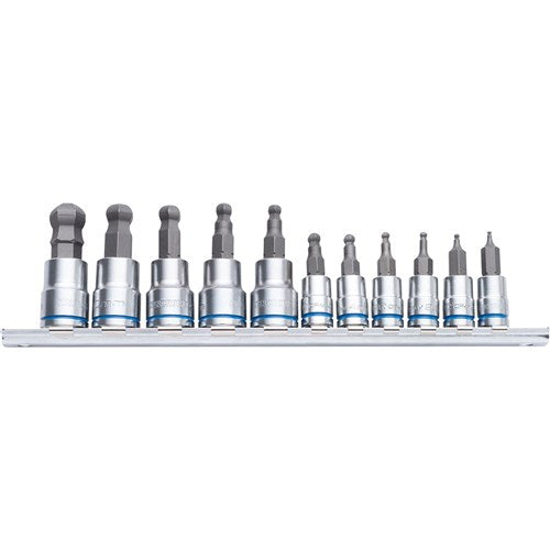 Kincrome K5423 Ball-End Hex Socket Set Short Series 11 Piece 1/4 & 3/8 Drive - Metric