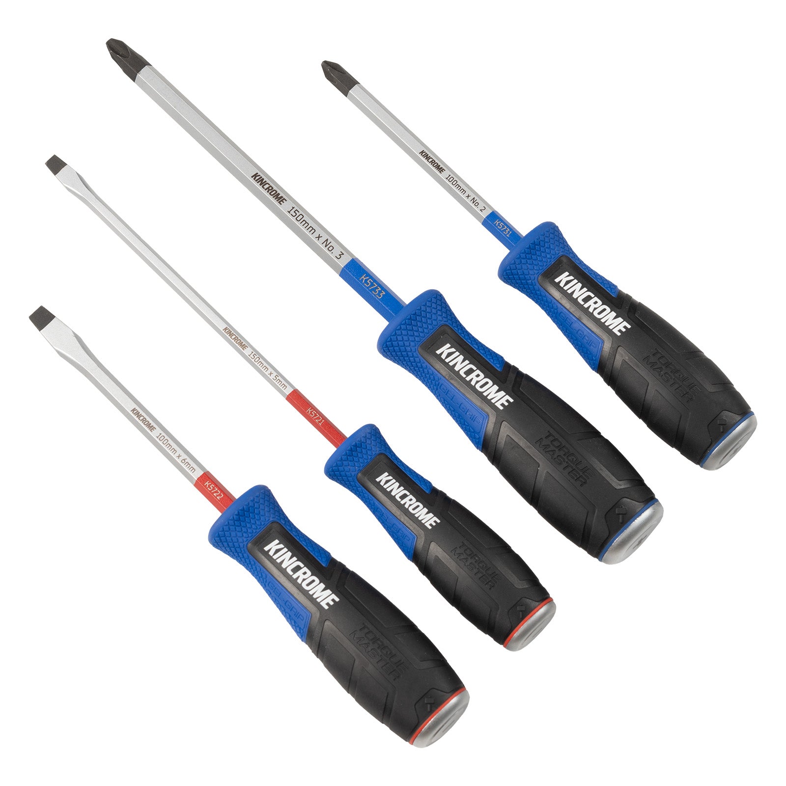 Kincrome K5701 4 Piece Thru Tang Screwdriver Set