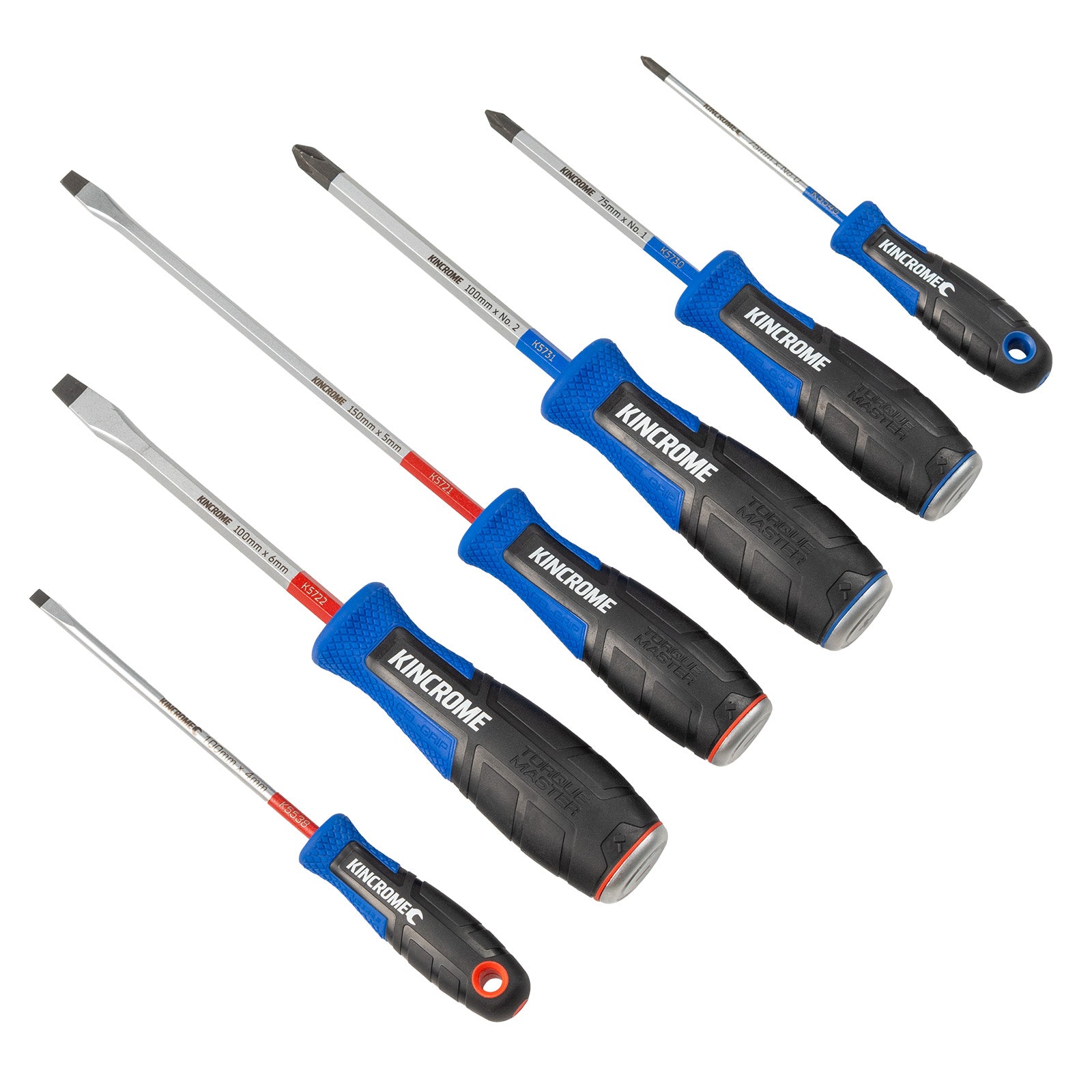 Kincrome K5702 6 Piece Thru Tang Screwdriver Set