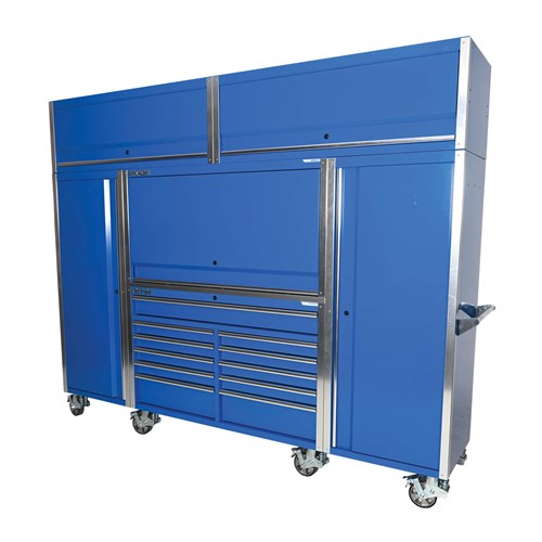 Kincrome K77865 TOOL ARMOUR 6 Piece Hutch, Trolley, Side & Top Locker Combo 11 Drawer 2900mm (114")