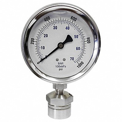 KODIAK CONTROLS KC301L401000DSM3512 Pressure Gauge 30 to 0 to 100 Range