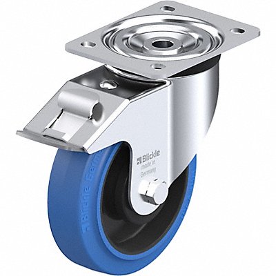 GRAINGER LPOEV160KAFISB Plate Caster Swivel Rubber 7 11/16 H