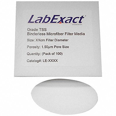 LABEXACT 12K992 Glass Mic Filter 4.7 cm Dia 1.5 um PK100
